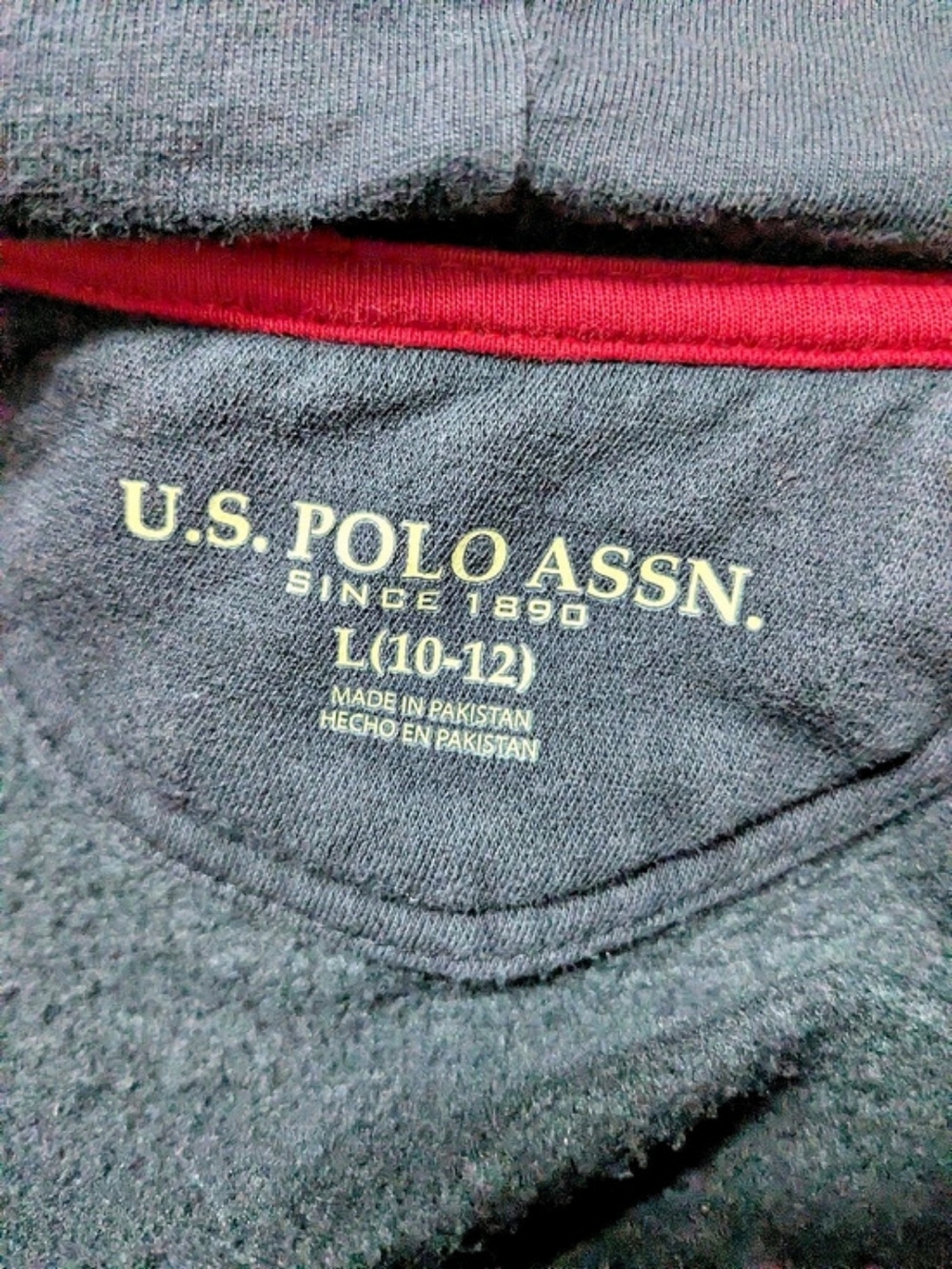 U.S. Polo Assn. Zip Hoodie Black Boys Size Large - Picture 3 of 7